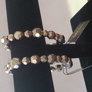 2 Bronze Nugget Bracelets by Cookie Lee
